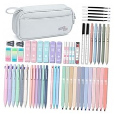 56 PCS Aesthetic School Supplies with Pencil Case - Grey
