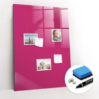 Magnettafel Esg Glas Mit Marker Schwamm Neodym Magneten KräFtiges Rosa 70X100 Cm