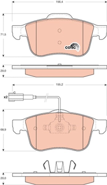 TRW Bremsbelagsatz Scheibenbremse Cotec GDB1647 FüR Spider Brera Alfa 159 MPI-image