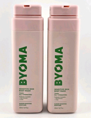 2x Byoma Sensitive Skin Body Wash - Dry + Irritated Skin 16.9 Fl Oz Each NEW