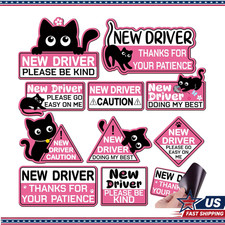 10 Pcs Student Driver Car Magnet Magnetic Bumper Stickers Funny Cat SStyle: pink