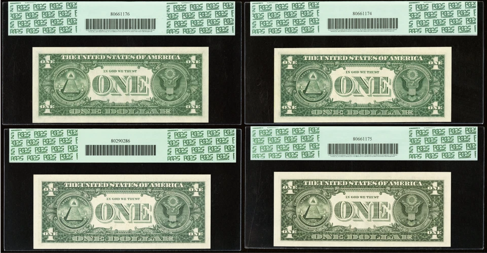 SET OF FOUR $1 FRN Super Repeater Currency Bundle PCGS 64 & 65 - Image 2 of 2