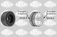 Sasic 9001804 Riemenscheibe, Kurbelwelle FüR Audi,Vw