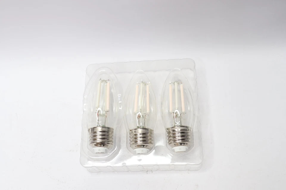 (3-Pk) Feit Electric Chandelier Candle LED Light Bulb B10 E26 Base 60W Eqv - Image 4 of 4