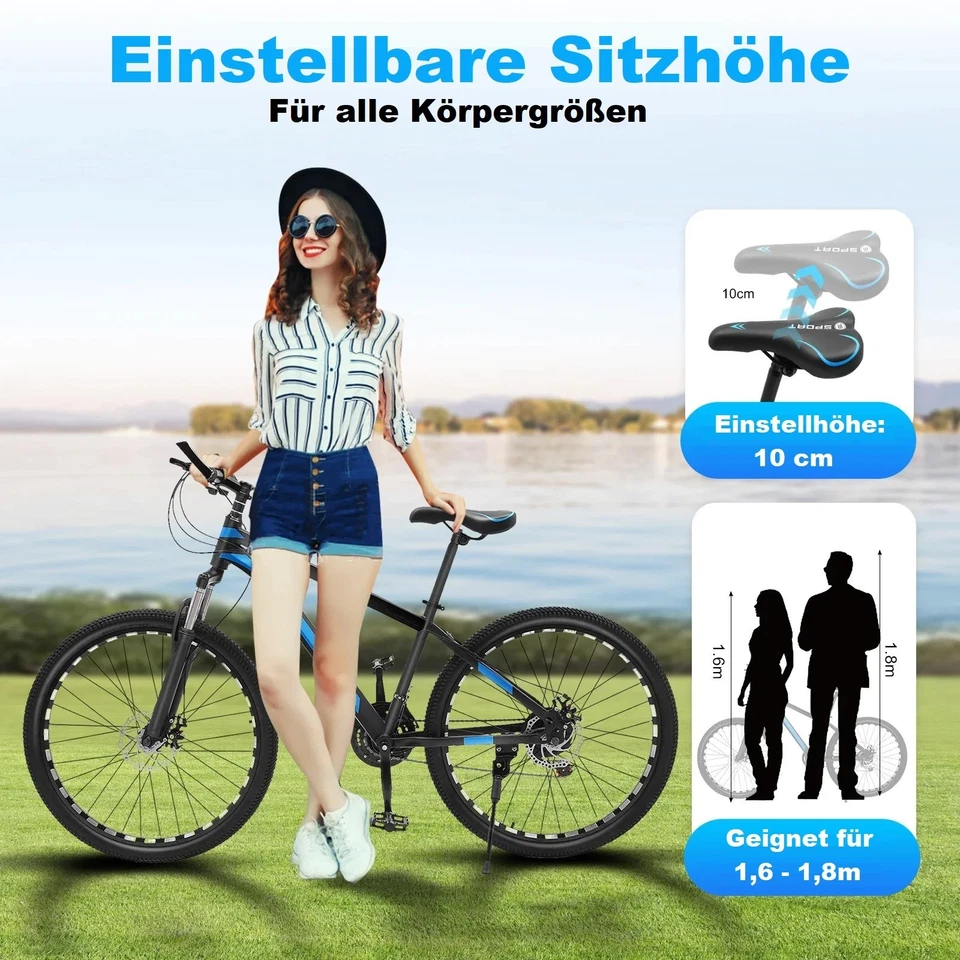 MTB 26" Zoll Fahrrad Mountainbike Bike Scheibenbremsen Gefedert 21 Gang - Bild 4 von 4