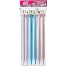 Susan Bates Silvalume Single Point Knitting Needles 10" Set - Sizes 11 To 15