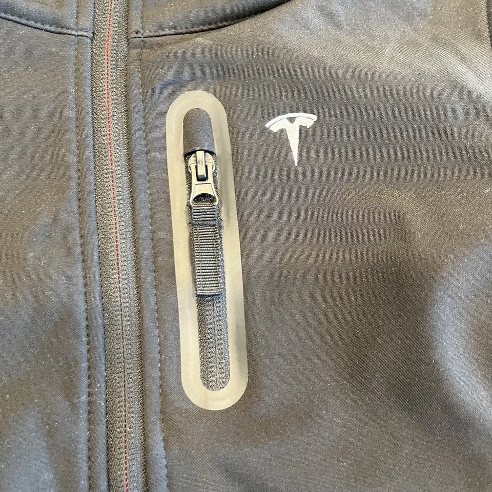 Tesla Jacket Size 12 Youth Full Zip Soft Shell Elon Musk Black *Womens XS* - Image 3 of 4
