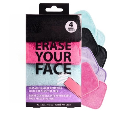 ERASE YOUR FACE Reusable Makeup Remover Cloths - Microfiber Face Towels to Clean