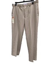 Haggar Pants Cool 18 Pro Khaki Classic Fit Stretch Men's Size 40 X 30 NWT - Flat