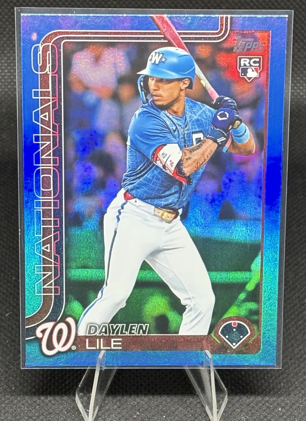 2025 Topps Update Daylen Lile Blue Rainbow Foil Rookie RC #US172 /150 Nationals