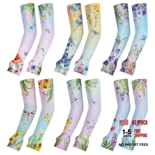 Pairs Gardening Sleeves for Women, Farm UV Protection One Size 6 Gradient