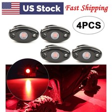 For Jeep Off Road Atv Suv Truck Car Under Body Led Pods Rock Lights 4pcs Red Usa