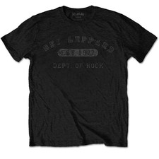 Image of Def Leppard Collegiate Logo Black T-Shirt NEW OFFICIAL