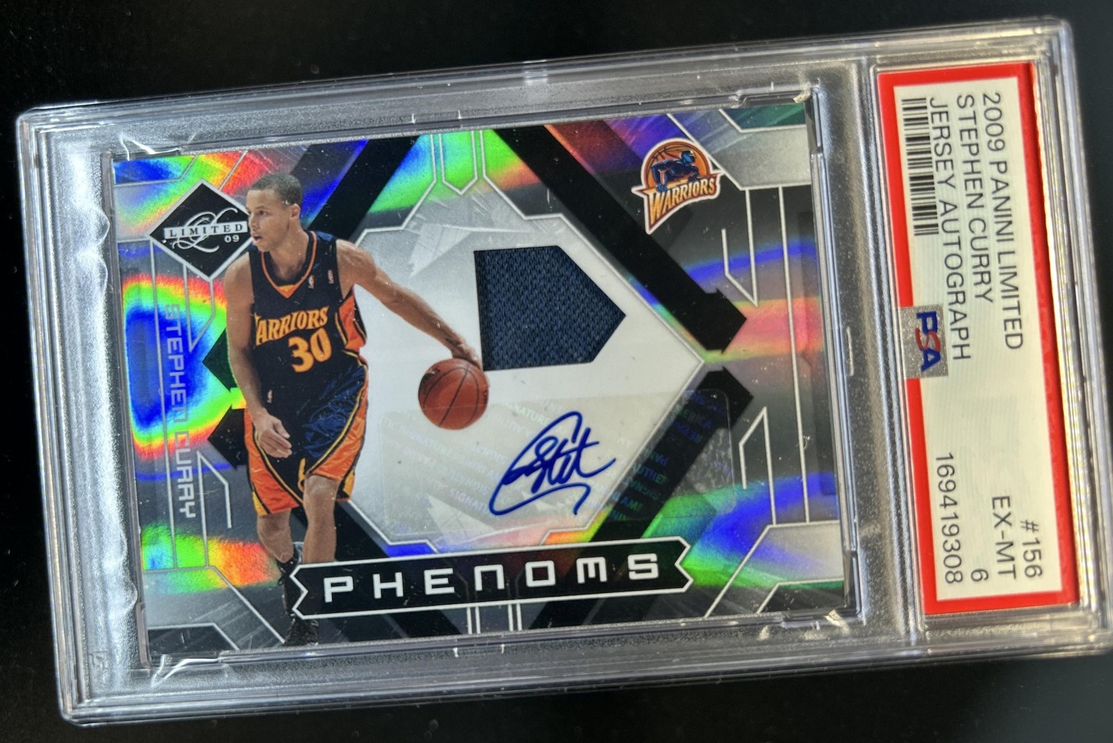 2009-10 Panini Limited Stephen Curry Jersey Rookie RC Auto #/299 Warriors PSA 6