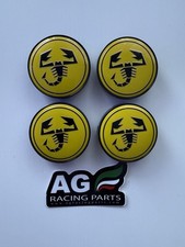 4 TAPPI COPRIMOZZO ABARTH 60 mm GIALLO- NERO