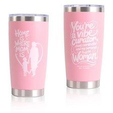 Birthday Gifts for Mom, Personalized Tumbler Engraved Merry Chrismas Mom Pink