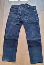 Lange Lederhose mit Stickerei Gr.50-52 - Neuwertig 