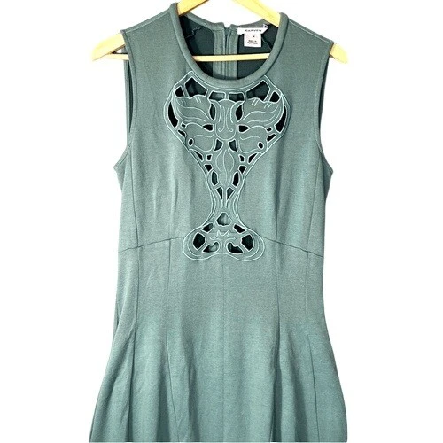 VETEMENTS Abito Carven Seafoam verde smanicato girocollo con tasche ritagli taglia M