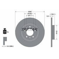 Textar 92267303 Bremsscheibe Hinterachse FüR Toyota Vauxhall CitroëN Fiat Opel