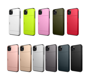 Hybrid Armour Hard Card Holder Slide Case For Iphone 11 Pro Max Samsung S Ebay
