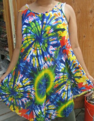 Women Umbrella Dress Ladies Summer  bautiful printe tay day sleeve free size 46