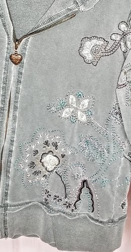 Vertigo Paris Women's Embroidered Zip-Up Hoodie (Size M) - Picture 3 of 6