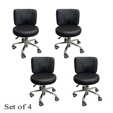 Pedicure Stool Short Chair Stylish 2024 Nail Stool Adjustable Set of 4 - Black