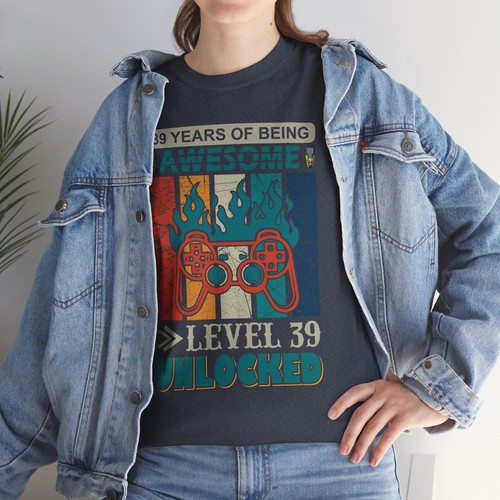 Gaming Video Games Unisex Heavy Cotton Tee T-Shirt 'Years Of Being Awesome' - Picture 81 of 109