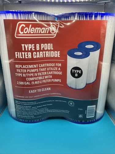 4 (2-pack x2) Coleman Type IV Type B Pool Filter Pump Replacement Cartridges NEW