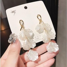 Fashion Flower Petal Drop Earring for Women Dangle Pendant Earring Jewellery