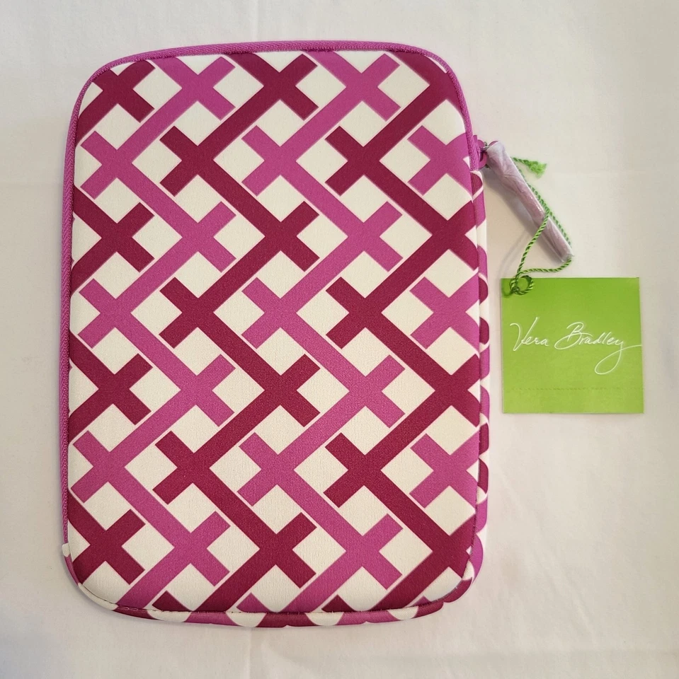 Vera Julep Tulip eReader eBook Sleeve Neoprene 8.5x6.5 Padded Zip Catch All Bag - Image 2 of 4