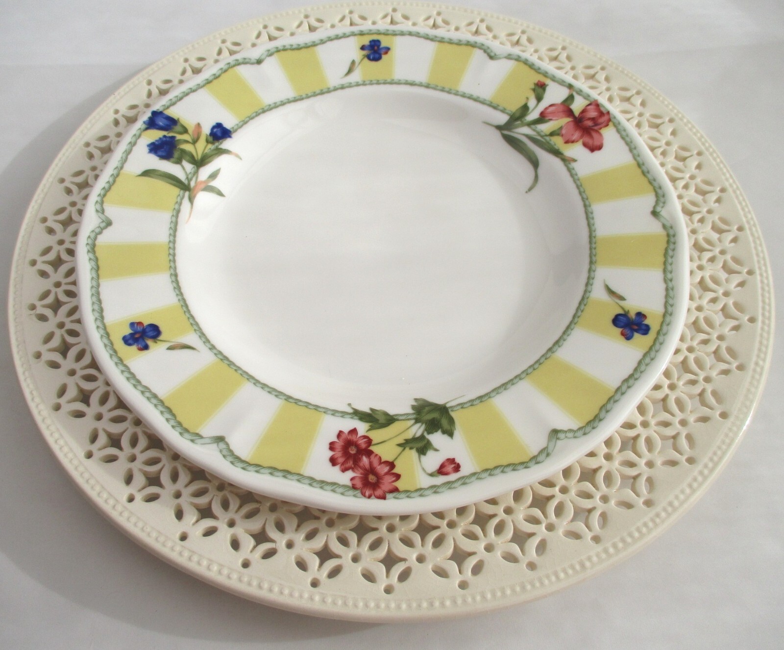 Leeds Pottery pierced creamware 11" service plate(s) 1980s England B eBay