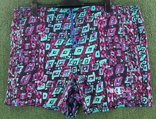 Vintage Y2K Champion Abstract Geometric Colorful Lined Swim Shorts Men s Large
