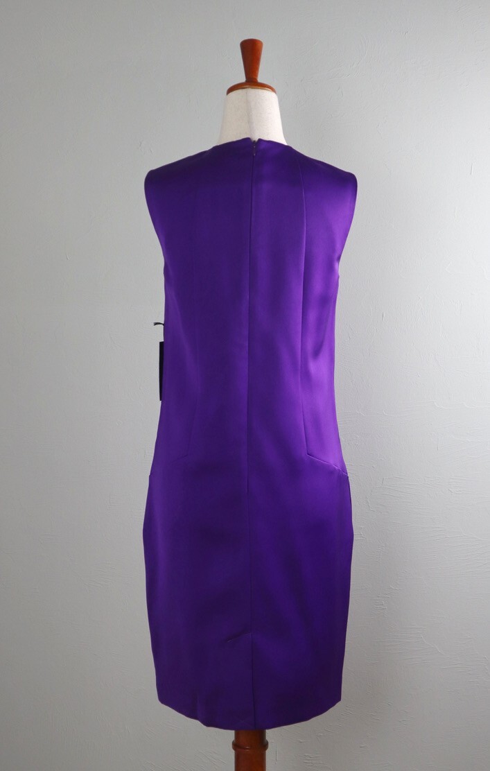WORTH New York NWT $378 Solid Purple Bow Embellished Sheath Dress Size 0