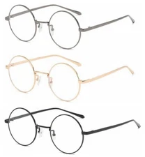 Bifocal Men Women's Retro Round Business Metal Bifocal Reading Glass +1.0 ~+3.0