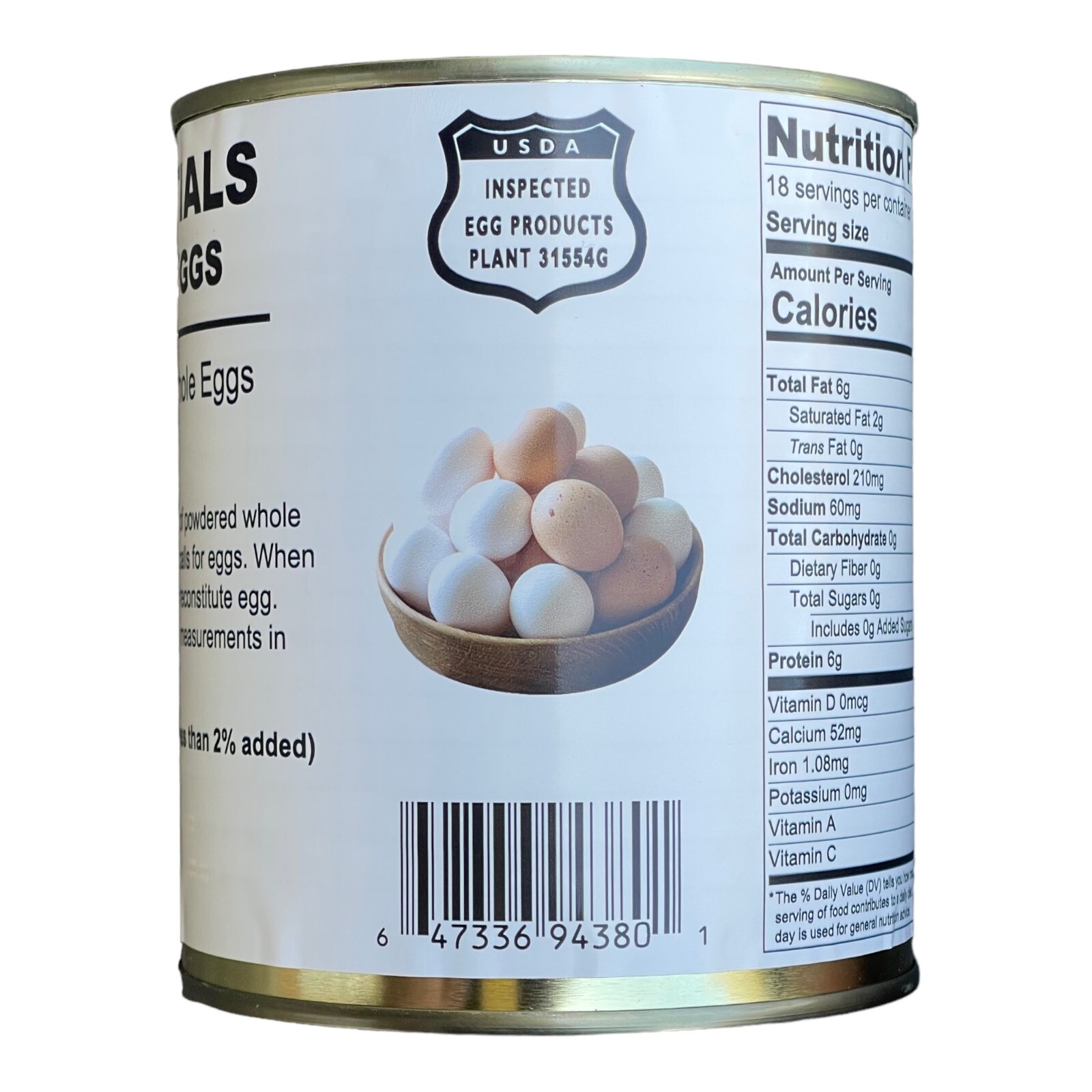 Powdered Whole Eggs by Future Essentials, 8 oz can, Emergency