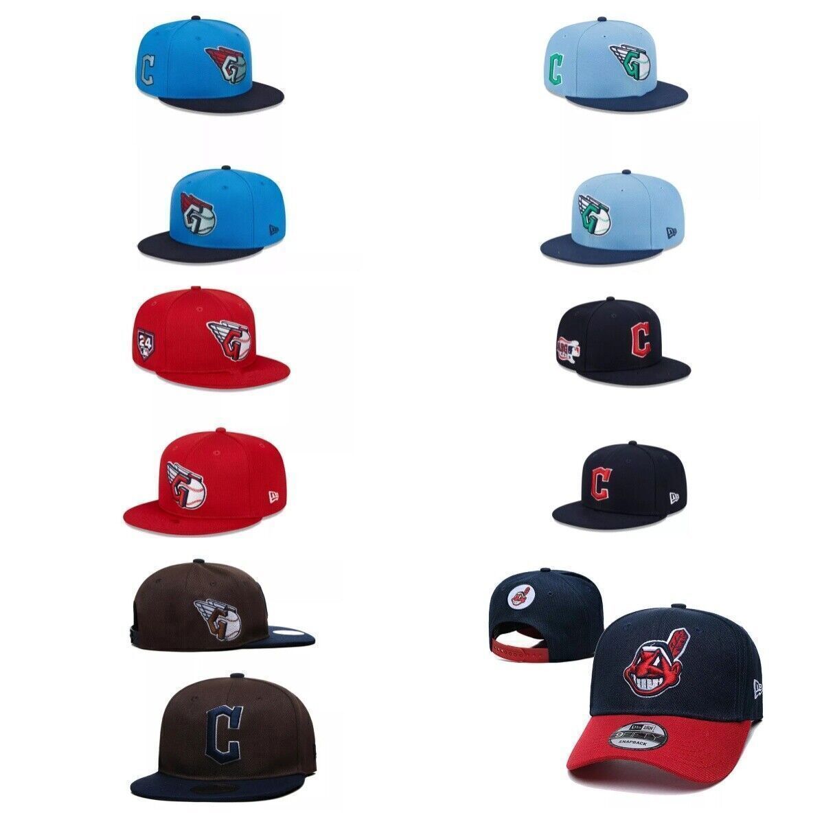 Cleveland Indians Baseball Cap Adjustable Sport Snapback Sun Hat Casual Unisex