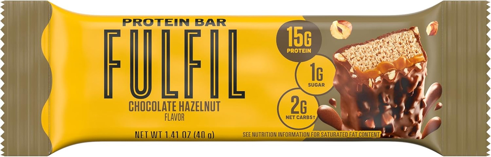 FULFIL Protein Snack Bars, Chocolate Hazelnut, 15G Protein, Pantry Staples, 12 C
