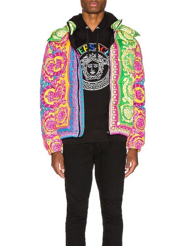 Versace Barocco Fluo puffer jacket | eBay