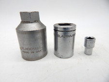 Set of 3 Vintage Blackhawk Sockets 3/8" & 1/4" Drive 12 & 6 Point Made in USA