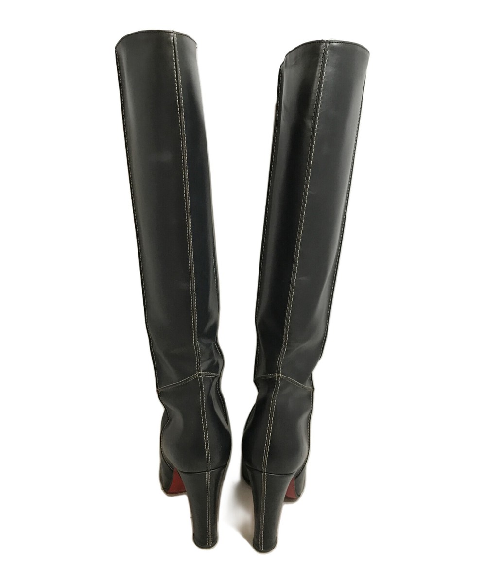 Christian Louboutin Size 37 Women's Round Toe Long Leather Boots