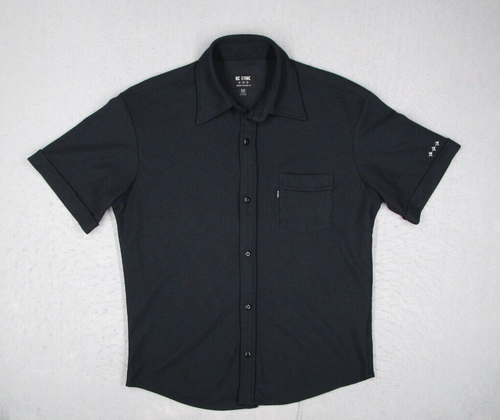 Vintage BC Ethic Shirt Mens Medium Black Smooth Custom Button Up Made in USA