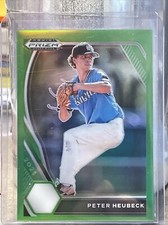 2021 Panini Prizm Draft Picks PETER HEUBECK RC ROOKIE LIME GREEN PRIZM /75