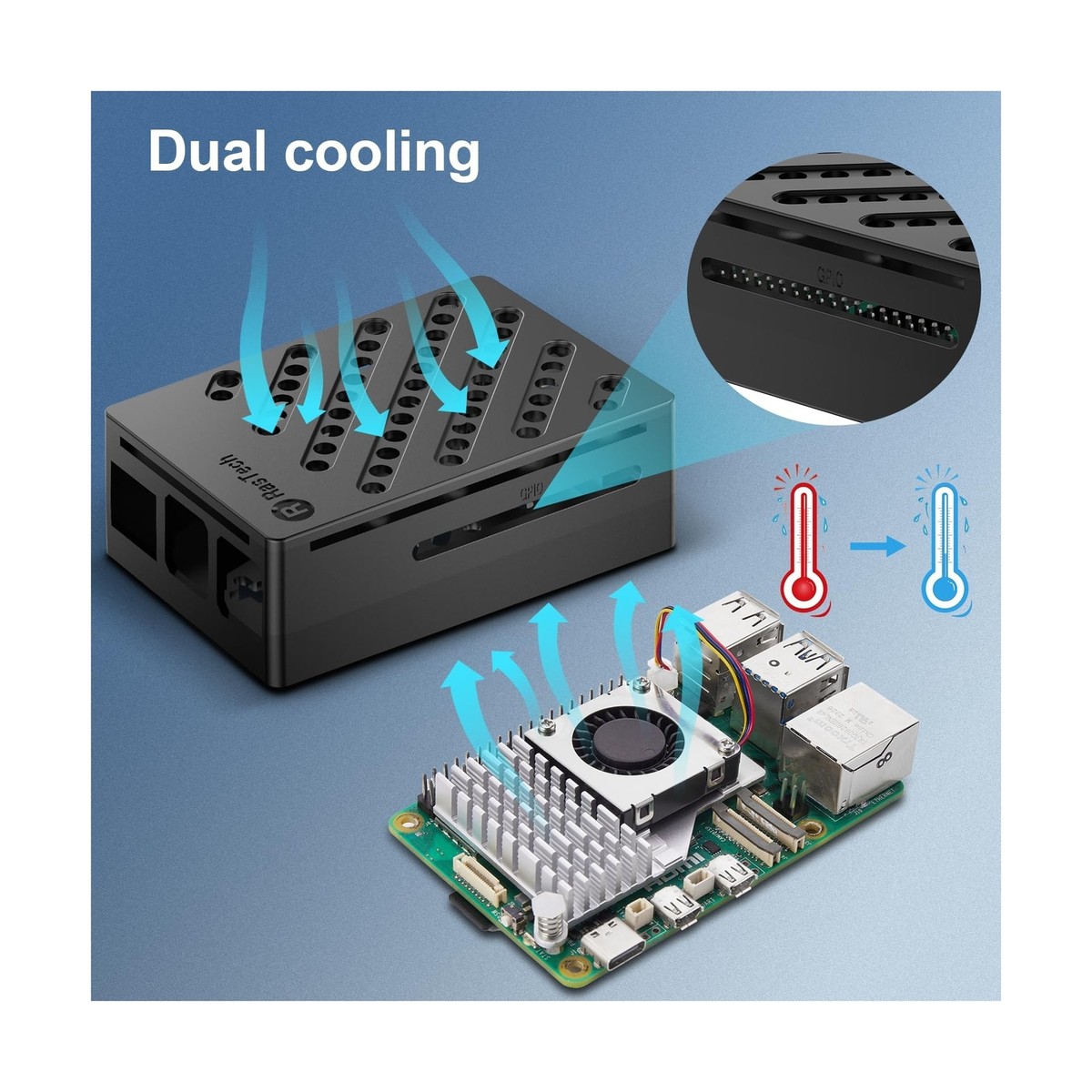 RasTech for Raspberry Pi 5 8GB Starter Kit with Pi 5 8GB Board