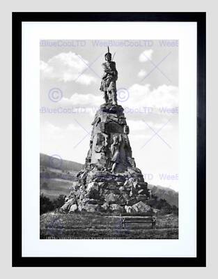 ABERFELDY THE BLACK WATCH MONUMENT SCOTLAND OLD BW FRAMED ART PRINT B12X013