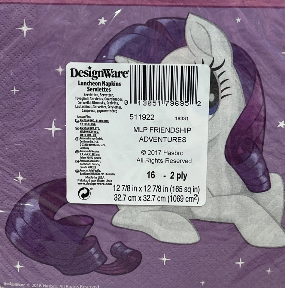 My Little Pony 友谊冒险午餐餐巾 (16) ~ 生日用品 MLP — 第 2/2 张图片