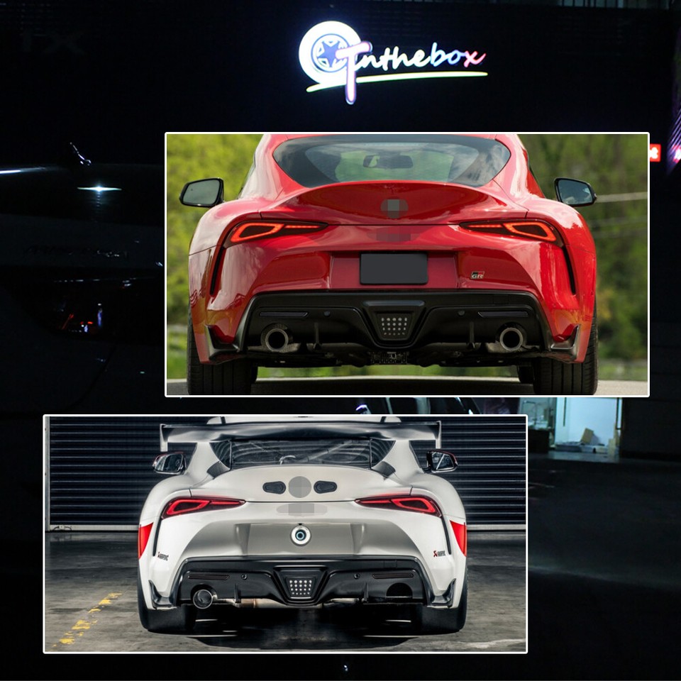 For 2020-2024 Toyota GR Supra Smoked Lens Rear Bumper Bar Reflector ...