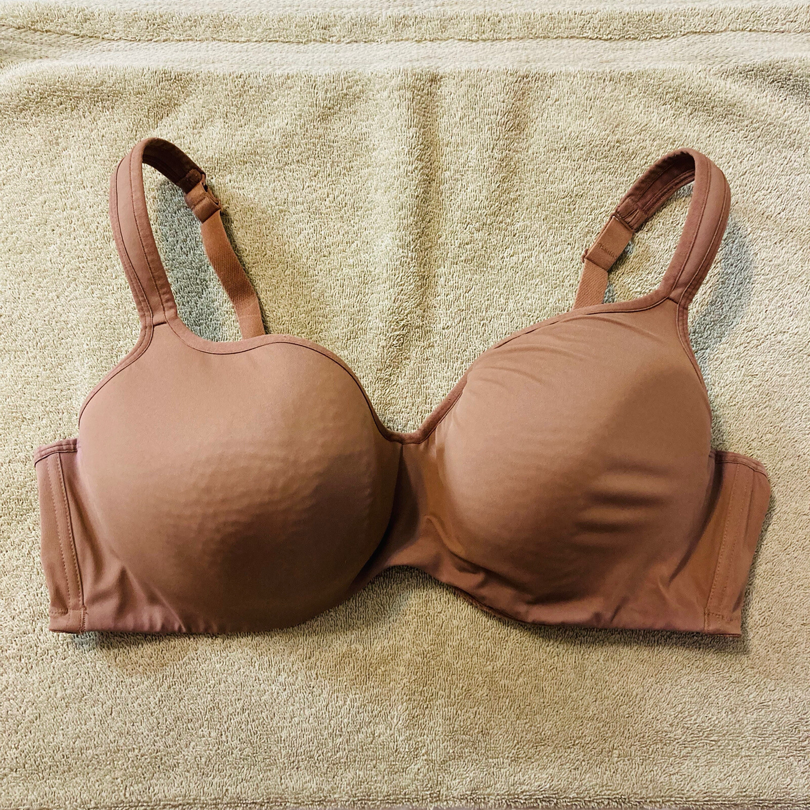 Cacique 46D Bra Underwired Solid Brown Lightly Pa… - image 11