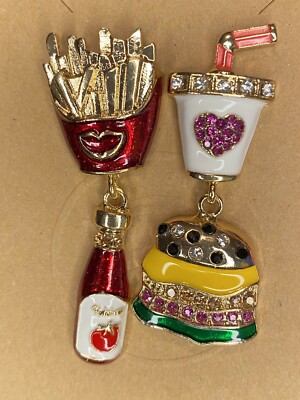 Fries Before Guys Statement Earrings Fun Ketchup Hamburger Fries Food Earrings
