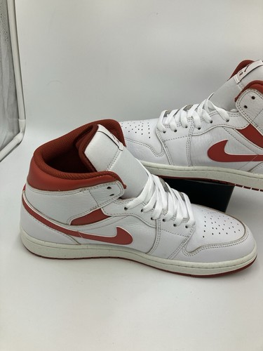 Nike AIR JORDAN 1 MID Dune Red, Sail Vachetta Tan New Size 9.5 UK 44.5 EU - Picture 13 of 21